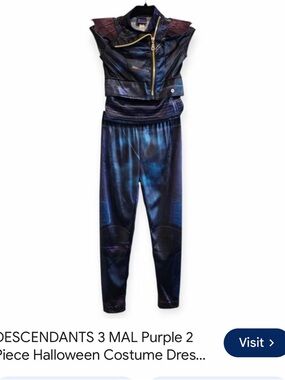 Costume Descendants3  for little girl Purple & blue with gloves.